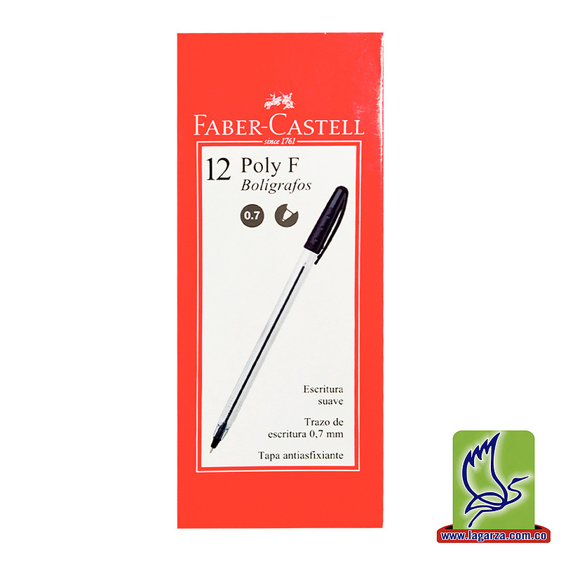 Bolígrafo Retráctil Job 0.7 Negro Faber Castell x 12 Unidades 