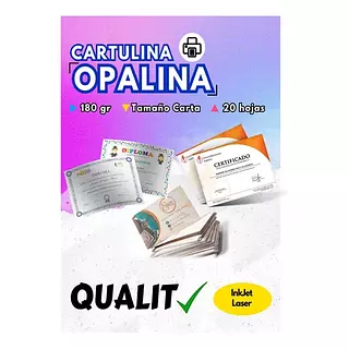 Papel Opalina Crema 180gr Carta X20 Hojas