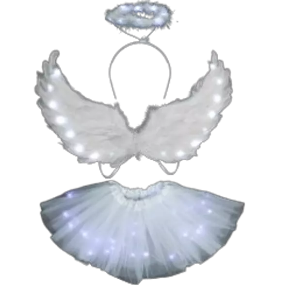 Set Halloween Angel Alas-Tutu-Diadema