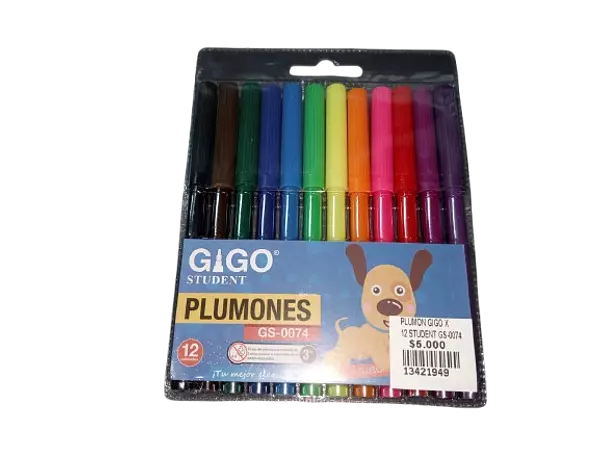 Plumones Delgados Gigo Student