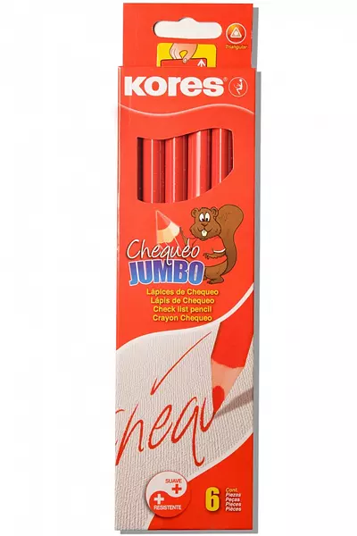 Lapiz Chequeo Unidad (Rojo) Jumbo Kores