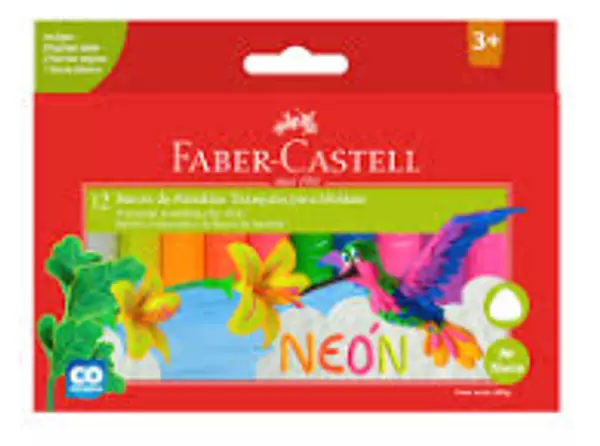 Plastilina Neon Jumbo Triangular X 12 Faber Castell