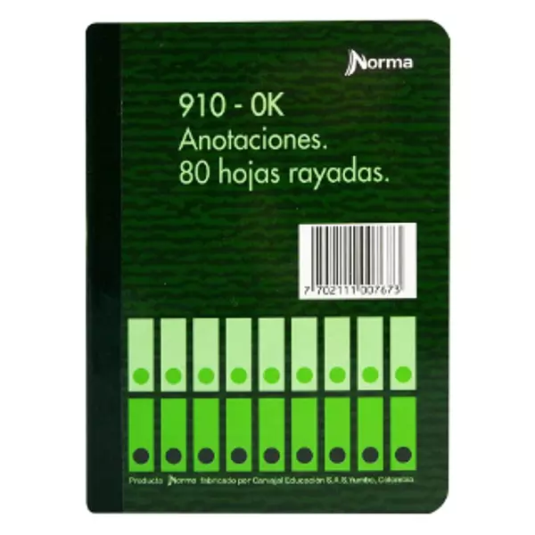 Libreta Anotaciones 910-Ok 1/4 Rayas Norma