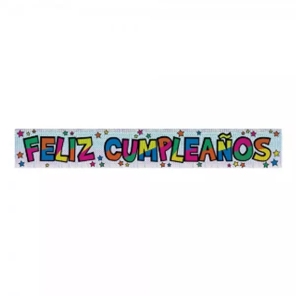LETRERO FELIZ CUMPLEAÑOS X2 METALIZADO A3D35 WAN-7