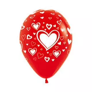 Globo R-12 Rojo Corazones Fashion