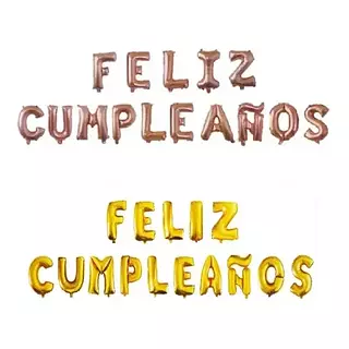 Globo Metalizado Feliz Cumple X10-15 Letras
