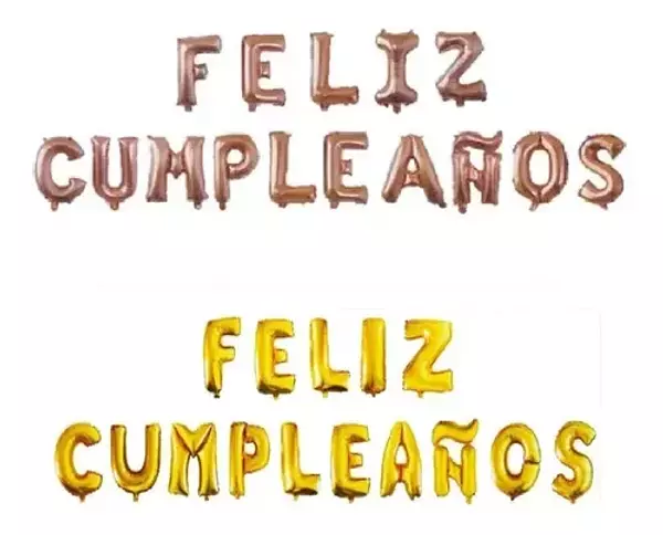 Globo Metalizado Feliz Cumple X10-15 Letras