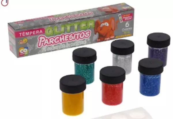 Tempera X6 Glitter Parchesitos
