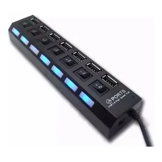 Multipuerto Usb X7 Puertos Led 2.0 Switch