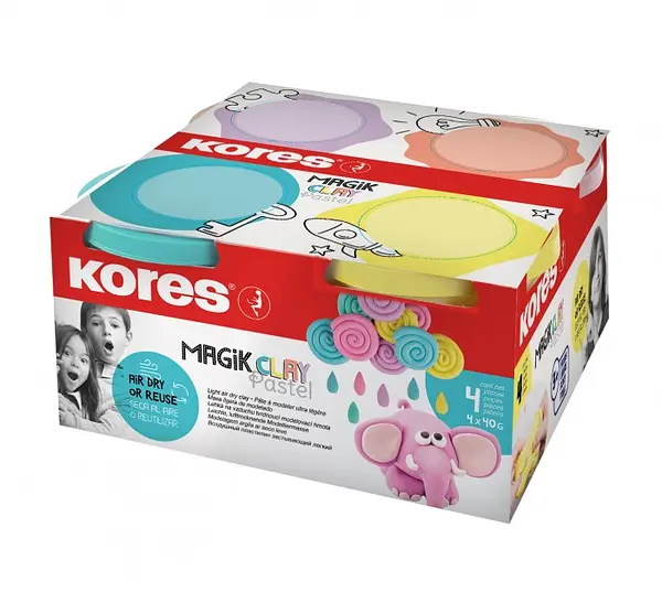 Fomi Moldeable Magic Clay Pastel 4 Botes 40gr Kores