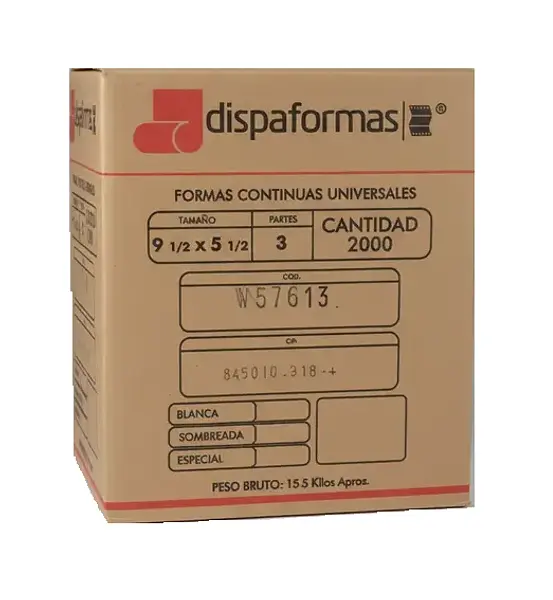 Formas Continuas 9^1/2 X 5^1 /2 A 3 Partes