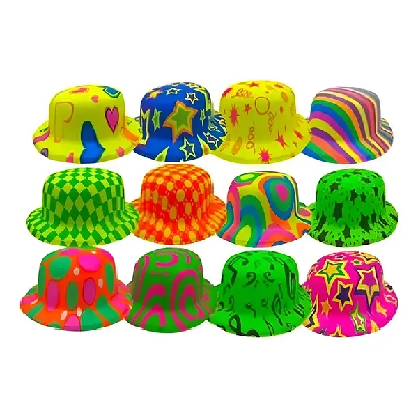 Sombrero Plástico Escarchado Copa Alta Neon Wan-7 Sc-7088