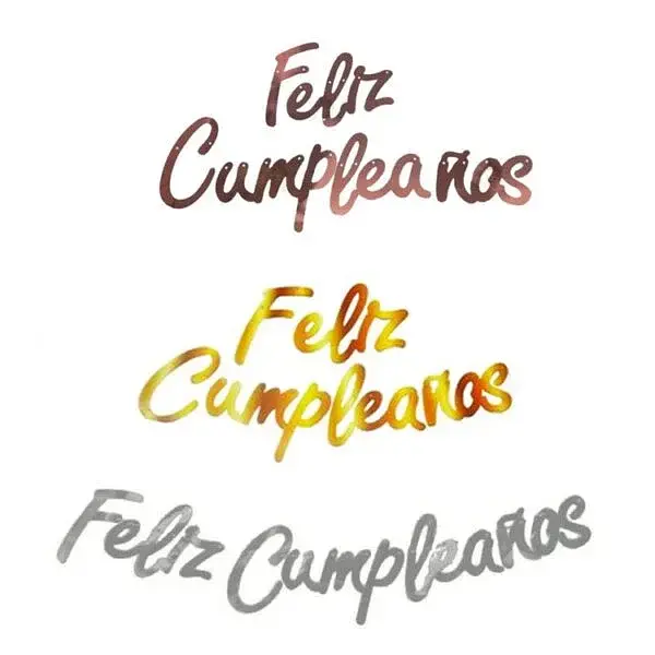 Letrero Feliz Cumpleaños X2 Metalizado A3d35 Wan-7