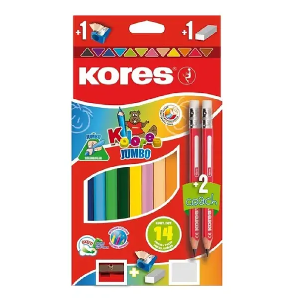 Color Kores X12+2 Jumbo Lapiz+ Borrador 93514.01t