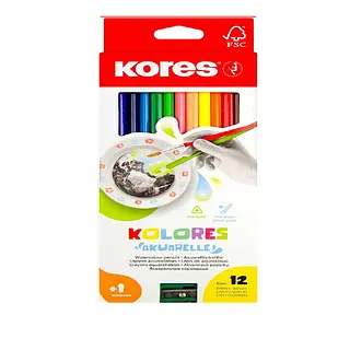 Color Kores X12 Acuarela + Tajalapiz Triangular 93812