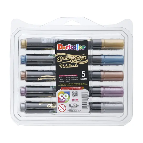 Marcador Grafico Metalizado X5 Doricolor