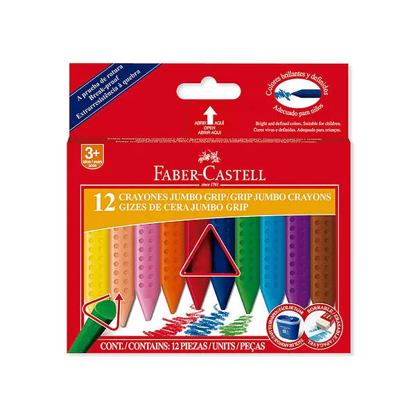 Crayon Faber-Castell X12 Jumbo Grip Triangular