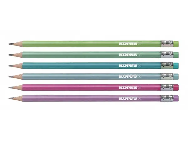 Lapiz Grafito X6 2hb Triangular Metalizado Pastel Kores