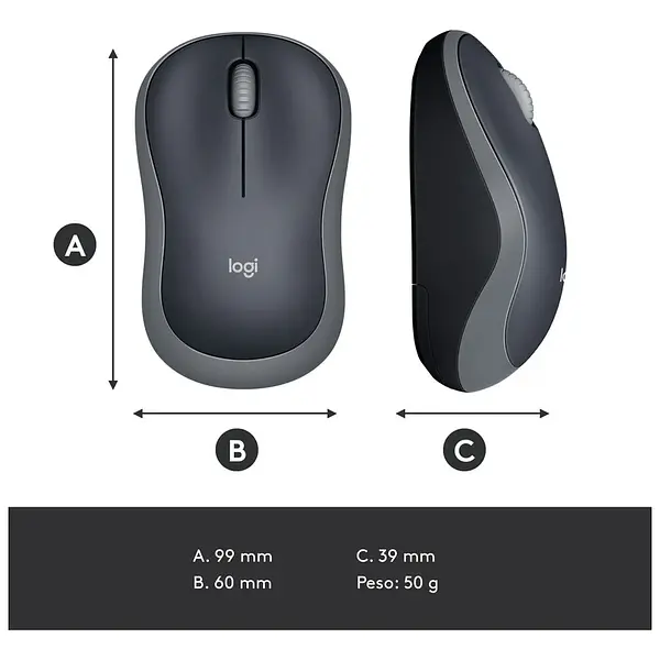 Mouse Logitech M185 Inalambrico