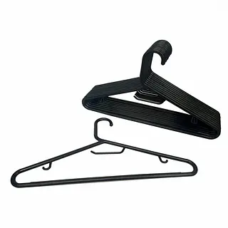 Gancho Ropa Plast X10 Negro Box