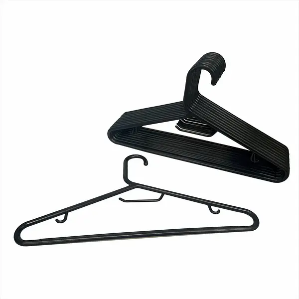Gancho Ropa Plast X10 Negro Box
