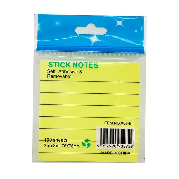 Post It 100 Hojas Notes Rayado 75x75mm