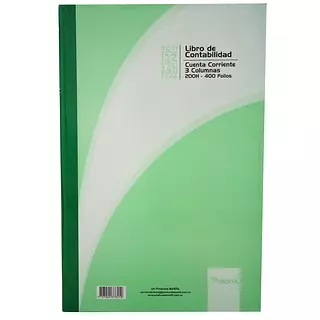 Libro De Contabilidad 3 Columnas X 400f Marfil