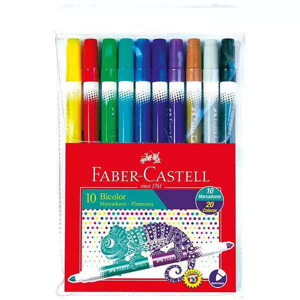 Plumón Faber - Castell Bicolor 10/20 Colres