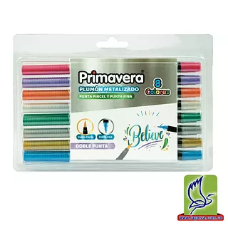 Plumón Metalizado Doble Punta Punta Pincel